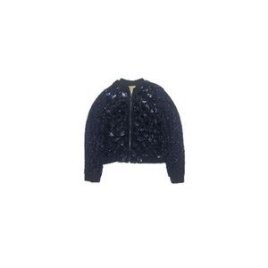 Anthropologie Elevenses Blue Sequinned Zip Up Jacket - Women’s Size XS